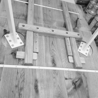 Ansteckplatten Tisch Stabil Wohnholz Schwarzweiß
