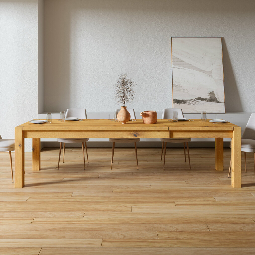 Ausziehtisch Holz Massivholz Vollholz Holzbeine Wildeiche Esszimmer Belus V1