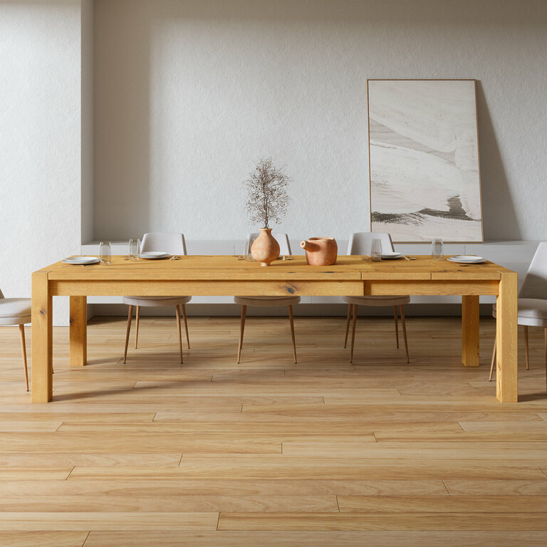 Ausziehtisch Holz Massivholz Vollholz Holzbeine Wildeiche Esszimmer Belus V1