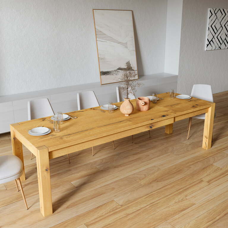 Ausziehtisch Holz Massivholz Vollholz Holzbeine Wildeiche Esszimmer Belus V2